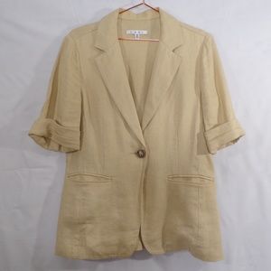 Cabi #902 Short Sleeve Blazer 100% Linen, Sz M